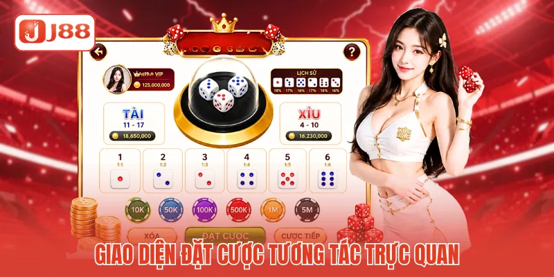 Giao diện đặt cược tương tác trực quan